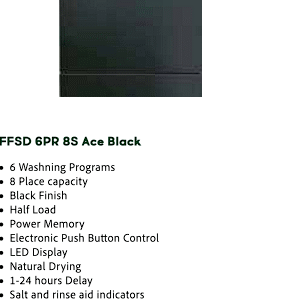 FFSD 6PR 8S Ace Black Dishwasher – 8