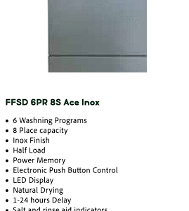 FFSD 6PR 8S Ace Inox Dishwasher – 8